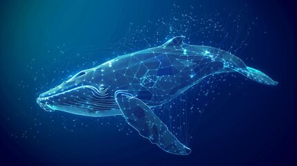 Fototapeta premium Digital technology whale
