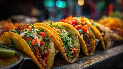 Delicious street tacos with cilantro and salsa