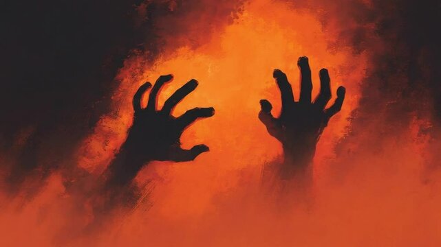 two black hands catching, black demon