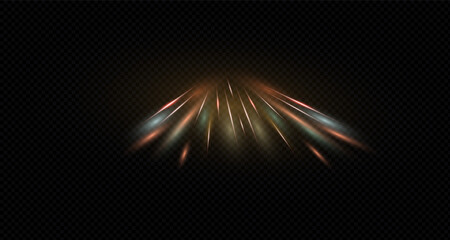 Festive light effect, Christmas light of joy. Background for banner, poster, prints, business card or advertisement. Motion effect, speed lines.