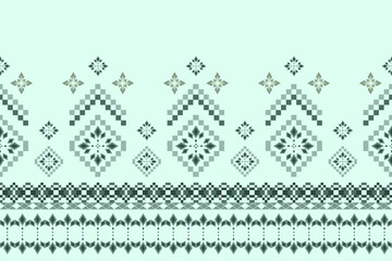 Ikat ethnic embroidery geometric abstract Aztec element seamless pattern. Native decorative oriental traditional design for fabric, clothing, wallpaper, background, texture, interior, decoration