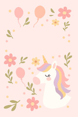 Pastel Unicorn Birthday Frame