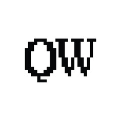 QW monogram logo design letter text name symbol monochrome logotype alphabet character simple logo