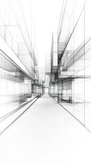 Obraz premium Abstract background with geometric lines, creating a sense of depth and perspective. Suitable for modern design projects and presentations.