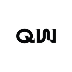 QW monogram logo design letter text name symbol monochrome logotype alphabet character simple logo