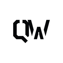 QW monogram logo design letter text name symbol monochrome logotype alphabet character simple logo