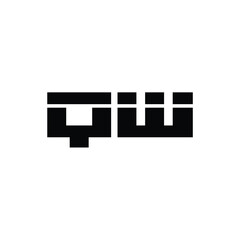 QW monogram logo design letter text name symbol monochrome logotype alphabet character simple logo