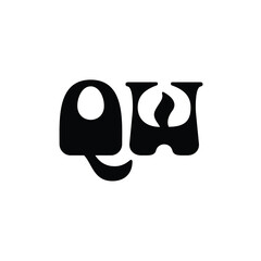 QW monogram logo design letter text name symbol monochrome logotype alphabet character simple logo