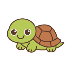 Cute Turtle Cartoon Vector Illustration