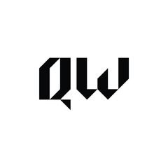 QW monogram logo design letter text name symbol monochrome logotype alphabet character simple logo