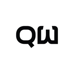 QW monogram logo design letter text name symbol monochrome logotype alphabet character simple logo