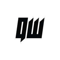QW monogram logo design letter text name symbol monochrome logotype alphabet character simple logo