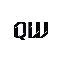 QW monogram logo design letter text name symbol monochrome logotype alphabet character simple logo