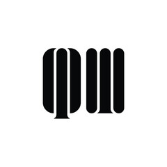QW monogram logo design letter text name symbol monochrome logotype alphabet character simple logo