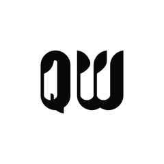 QW monogram logo design letter text name symbol monochrome logotype alphabet character simple logo