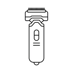 Shaver line icon design with editable stroke on a white background