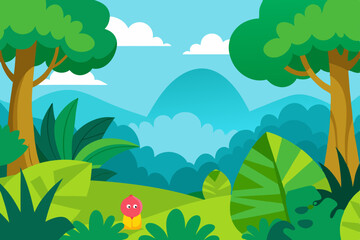 Obraz premium summer landscape with trees