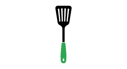 Kitchen spatula with green handle for cooking utensil design