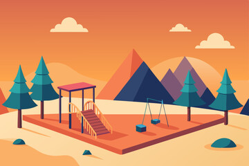 Naklejka premium vector illustration of a beach