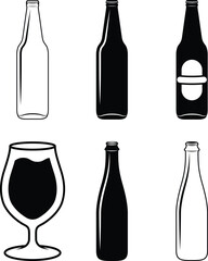 Beer Bottle Vector Images Black and White