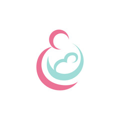 Mom and baby care. love mom happy health care