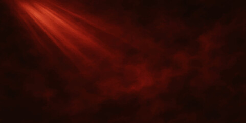 Abstract Mysterious Red Light Beam in Dark Fog – Abstract Energy Background.