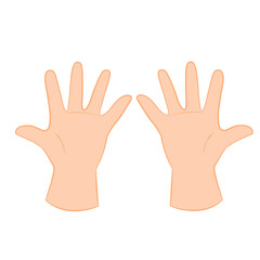 Hand Showing Number Ten Gesture – Flat Vector Illustration