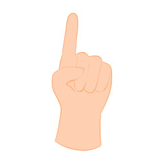 Hand Showing Number One Gesture – Flat Vector Illustration