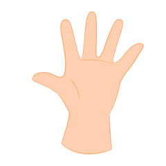 Obraz premium Hand Showing Number Five Gesture – Flat Vector Illustration