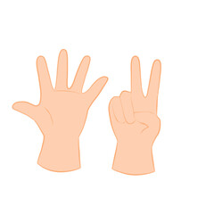 Fototapeta premium Hand Showing Number Seven Gesture – Flat Vector Illustration