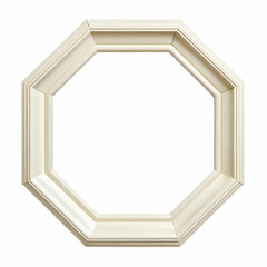 Off White Octagonal Frame Isolated on White Background