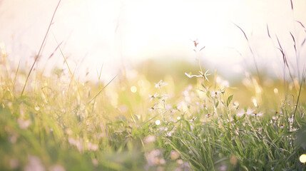Grassy flowers background