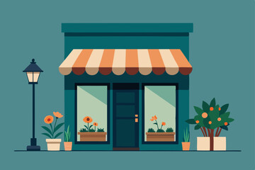 Obraz premium shop window with flowers