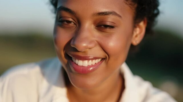 Mujer africana con una sonrisa atractiva