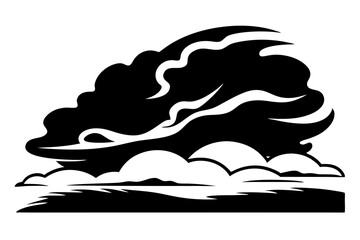 Sky Background in Dramatic Pencil Sketch with Clouds