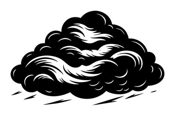 Cloudy Sky Illustration in Black and White Pencil Drawing