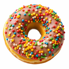 Swirl Donut Rainbow Sprinkles Chocolate Glaze image