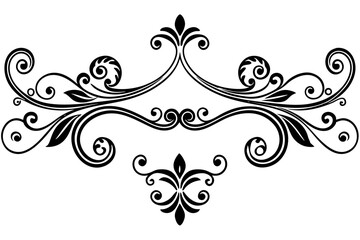 Floral Swirl Divider in Vintage Aesthetic for Design Borders