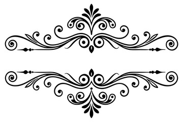 Old Style Divider with Graceful Decorative Scrollwork