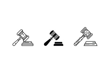 Obraz premium set of gavel logos for law firm design vector Stock Illustration