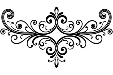 Classic Border Divider with Flourish Ornaments in Retro Look