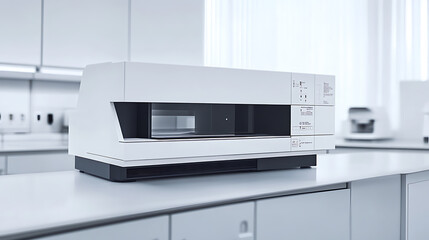 Fototapeta premium Modern Laboratory Equipment on Stainless Steel Counter