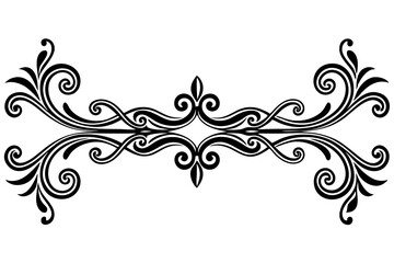 Ornate Vintage Divider with Elegant Scroll and Swirl Design