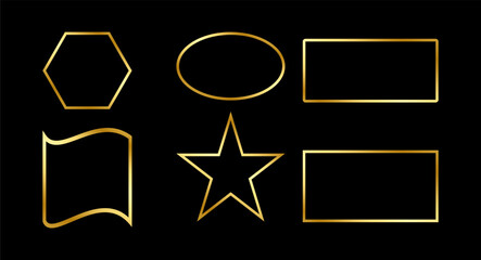 frame shape border, rectangle border, luxury realistic curved shape border vector.