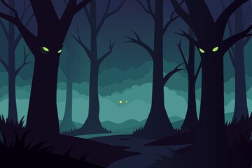 Obraz premium night in the forest