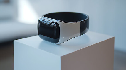 Modern Smartwatch Displayed on a Pedestal