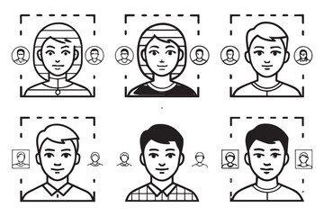 Face Detection Icons Collection – Multiple Vector Styles Included