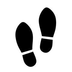 Silhouette Footprint Symbol Isolated on White Background Illustration