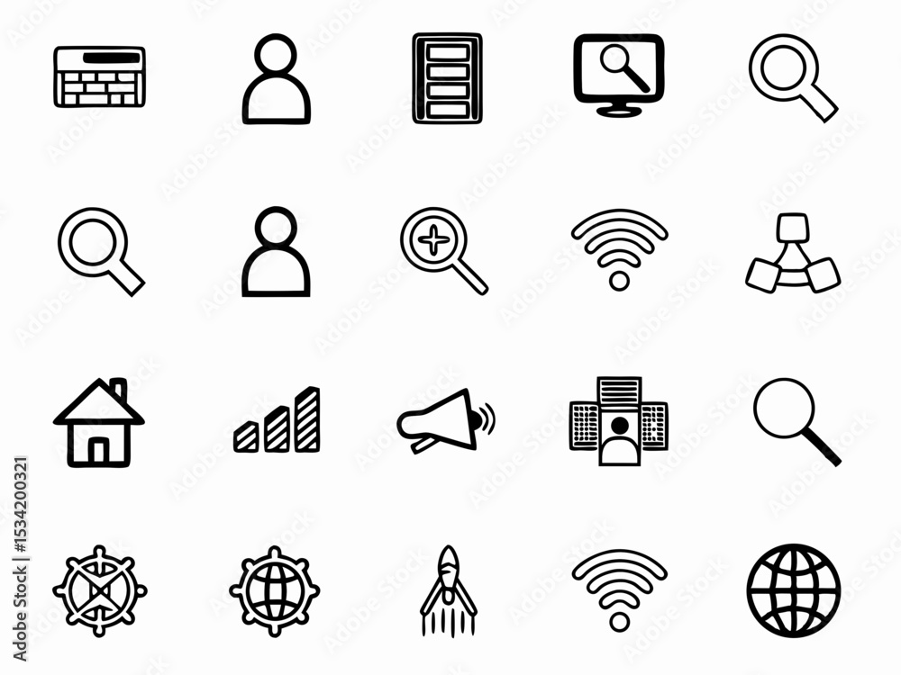 Poster collection of web icons for website design and development vector set for ui ux design and mobile ap