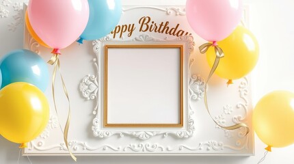 birthday card with balloons